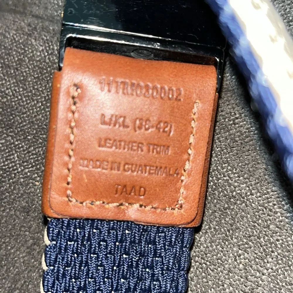 TOMMY BAHAMA Reversible 2 color Men’s Stretch Belt w/leather trim L/XL 38-42